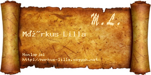 Márkus Lilla névjegykártya